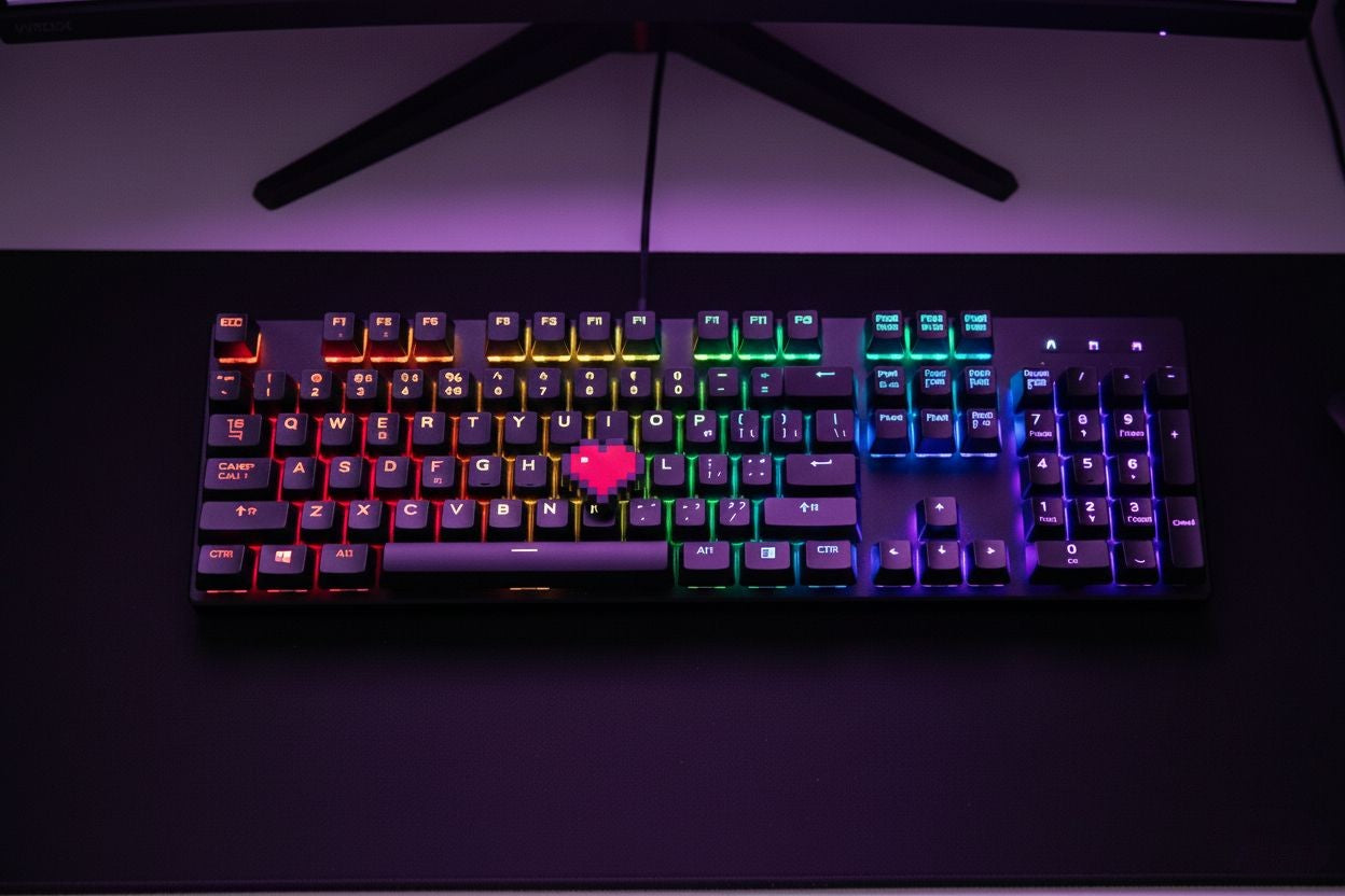 Pixel Kalp Anahtarlık | RGB Setup Uyumlu Gamer Aksesuar – Twoora